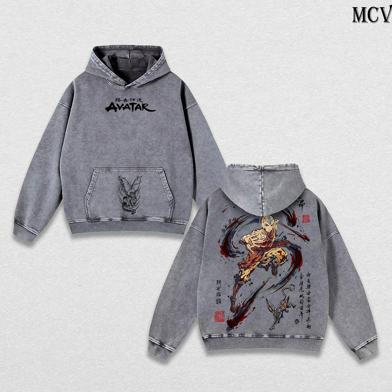 Aang T-Shirt & Hoodie Washed – Avatar: The Last Airbender Vintage Washed Hoodie & Tee / T-Shirt Option