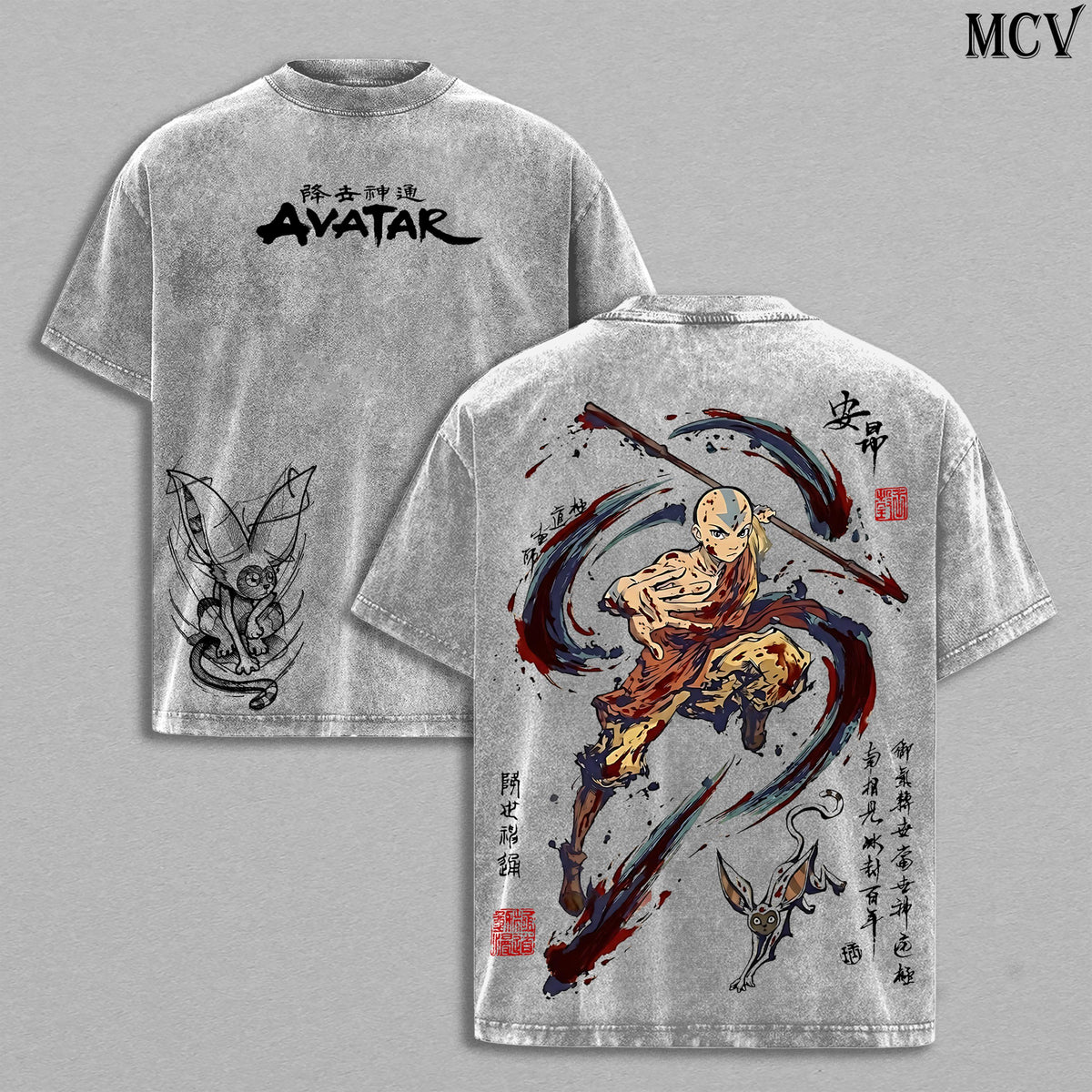 Aang T-Shirt & Hoodie Washed – Avatar: The Last Airbender Vintage Washed Hoodie & Tee / T-Shirt Option