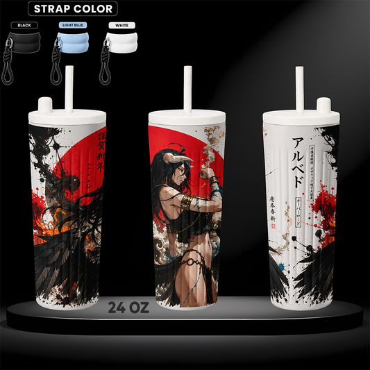 Insulated Tumbler Albedo Overlord Anime Guardian Overseer Stainless Steel 17oz 24oz 30oz Double Wall Vacuum Travel Mug Hot Cold Coffee Cup Gift for Overlord Fans