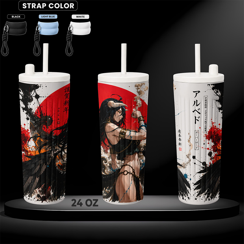 Insulated Tumbler Albedo Overlord Anime Guardian Overseer Stainless Steel 17oz 24oz 30oz Double Wall Vacuum Travel Mug Hot Cold Coffee Cup Gift for Overlord Fans