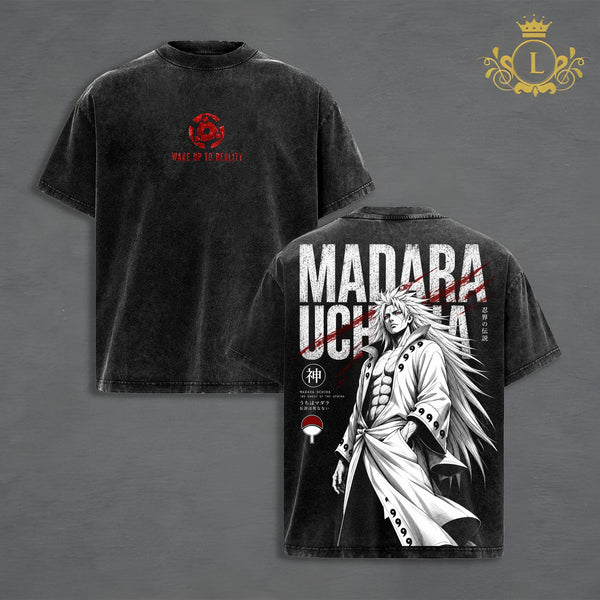 Madara Uchiha Anime Graphic T-Shirt Hoodie, Legendary Uchiha Clan Vintage Washed Tee, Sharingan Streetwear, Japanese Manga Oversized Shirt, Premium Cotton Apparel, Harajuku Fashion, Unisex Anime Gift