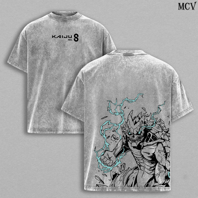 Kafka Hibino Kaiju No. 8 T-Shirt, Heavy Cotton Underwear, Double Printed Vintage Washed Tee, Oversize Unisex Streetwear, Anime Manga Graphic for Kaiju Fans