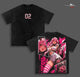 Zero Two Darling in the Franxx Anime Double Printed Vintage Washed Tee Unisex Oversize Heavyweight Cotton T-shirt for Anime Fans and Lovers