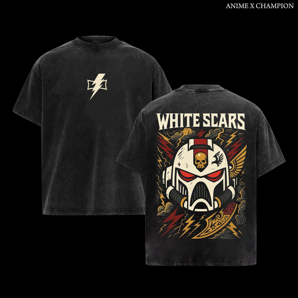 White Scars Warhammer 40K New Vintage Washed Tee – Retro Oversized T-Shirt Inspired by Iconic Factions and Heroes, Premium Heavy Cotton, Perfect for Wargame Fans, Sci-Fi Lovers, and Streetwear Collectors