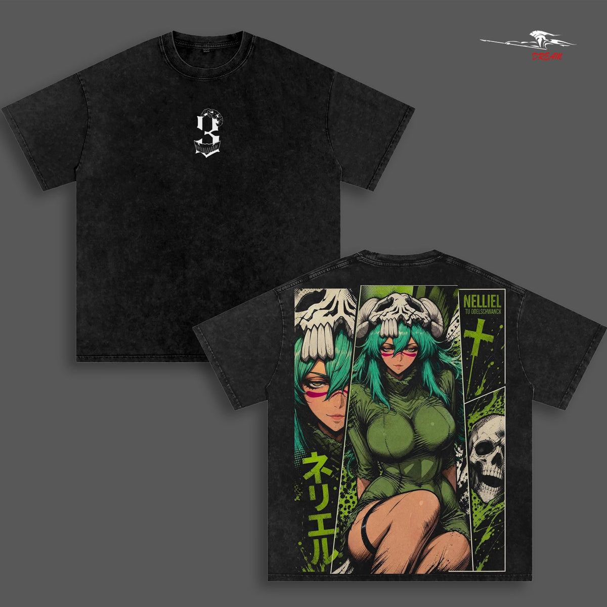 Neliel Tu Odelschwanck Bleach Anime Double Printed Vintage Washed Tee