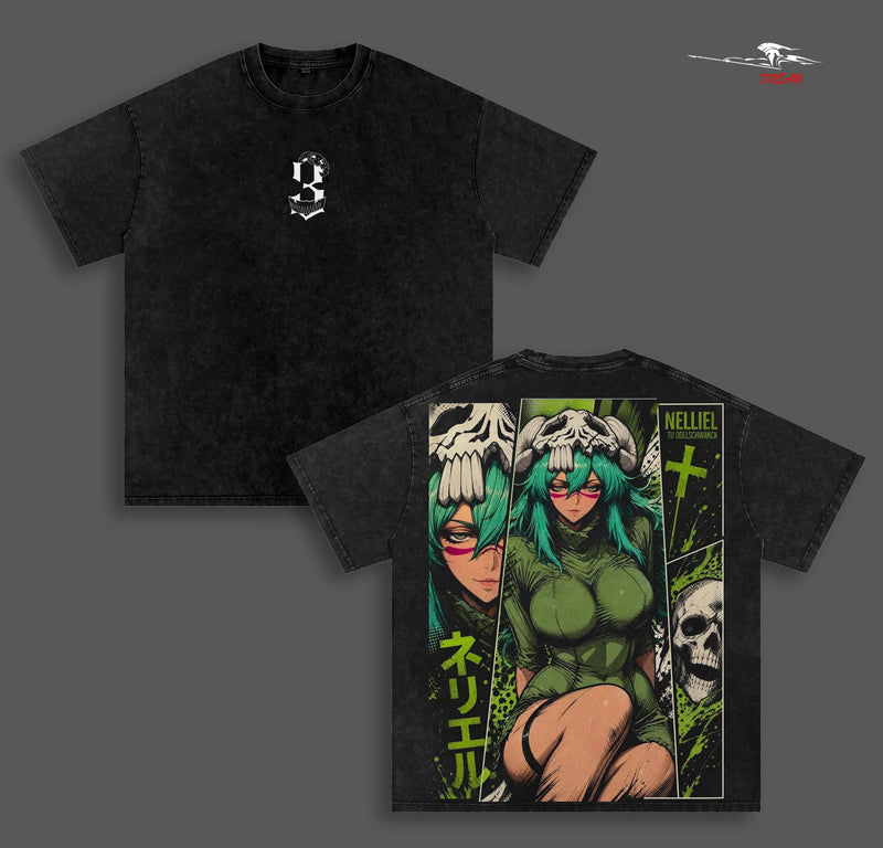 Neliel Tu Odelschwanck Bleach Anime Double Printed Vintage Washed Tee