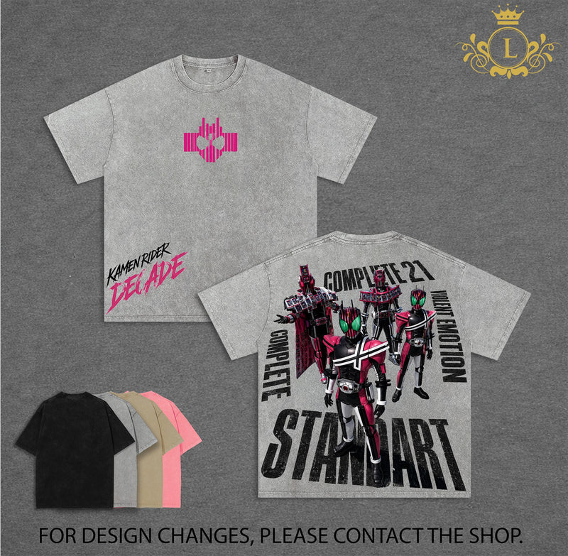 Kamen Rider Decade Vintage Washed Tee, Tokusatsu Inspired Streetwear, Retro Superhero Graphic Tee, Heavyweight Cotton Oversized Shirt, Dark Aesthetic Manga Apparel, Unisex Anime Streetwear, Vintage Hero Graphic Tee, Trending Streetwear 2026