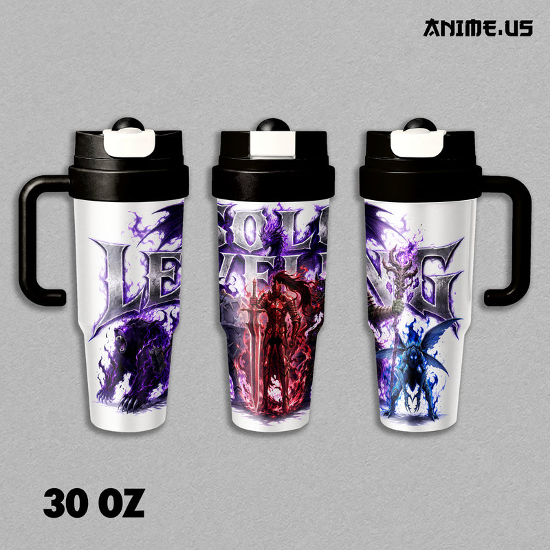 Solo Leveling Igris Beru Tank Kaisel Iron Tusk Shadow Army Anime Insulated Tumbler 17oz 24oz 30oz Stainless Steel Double Wall Vacuum Travel Mug Hot Cold Coffee Cup Gift for Fans