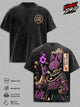 Beerus DBS Vintage Washed Graphic T-Shirt, DBS Manga Heavyweight Cotton Oversized Anime Shirt Japanese Streetwear Top Unisex Retro Graphic Tee Gift For DBZ Fans Men & Women