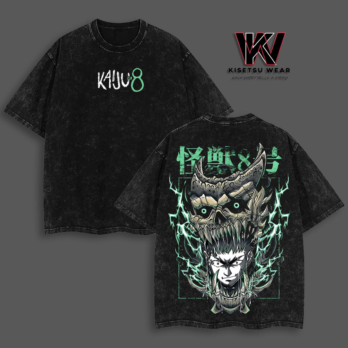 ''Kaiju Form'' Kafka Hibino Kaiju No.8 T-Shirt Anime Graphic Tee Oversized Acid Washed Soft Cotton Shirt Anime Streetwear Menswear Summer Gift for Anime Fans