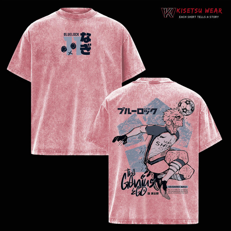 Seishiro Nagi Tee – Blue Lock Vintage Washed T Shirt, The Genius Ego Soccer Design, Oversized Soft Cotton Streetwear, Manga Merch Gift Top Menswear
