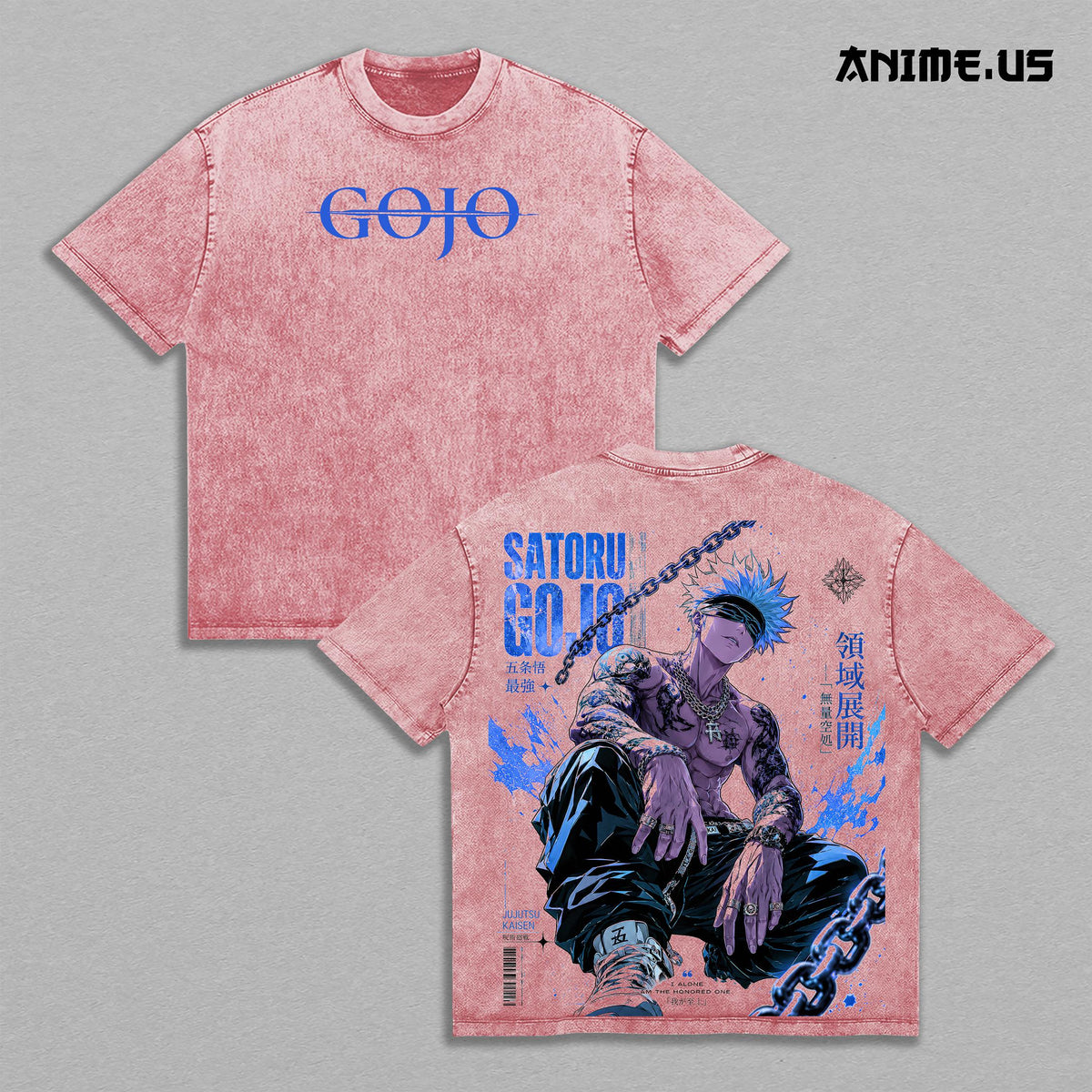 Satoru Gojo Jujutsu Kaisen Honored 1 Anime Graphic Vintage Shirt, Limitless  Unlimited Void Strongest Sorcerer Double Printed Tee Heavyweight Cotton Streetwear