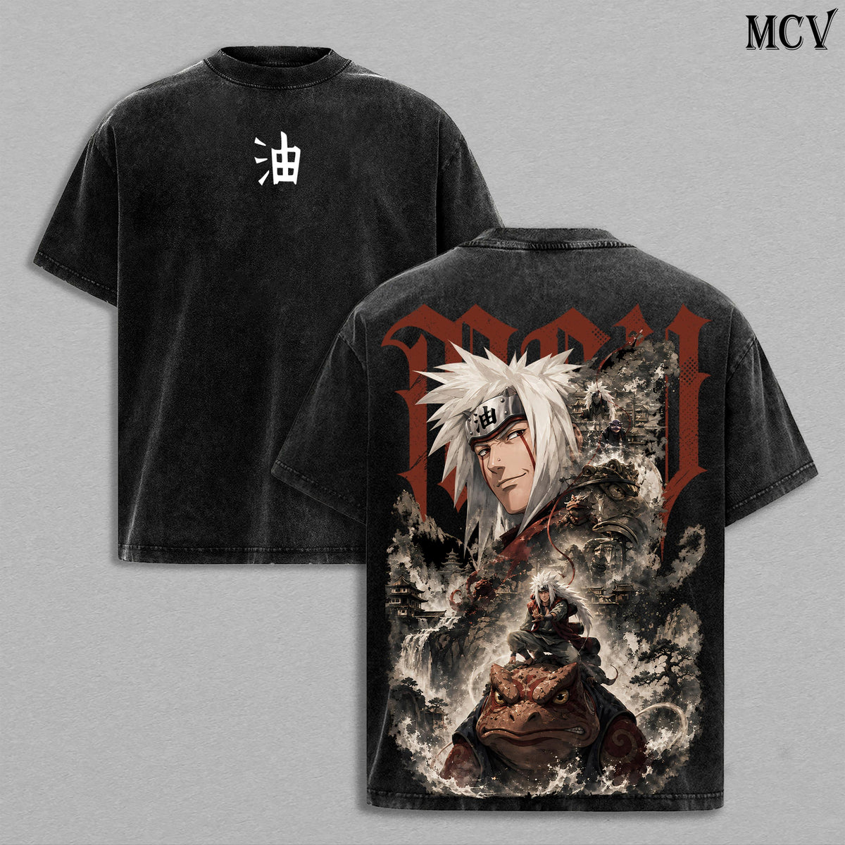 Jiraiya Naruto Tee – Jiraiya Vintage Washed T-Shirt | Pervy Sage | Legendary Sannin Anime Manga Graphic Tee | Heavy Cotton Unisex Oversized Streetwear Top