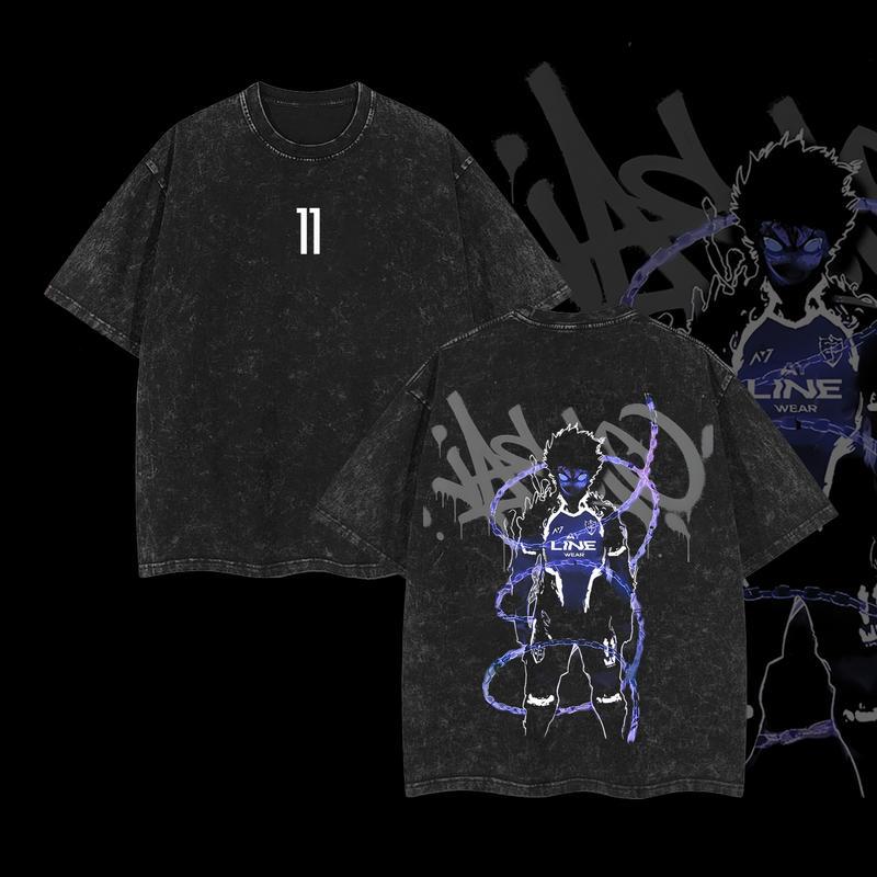 [Collection] Anime Blue Lock Shirt Nagi, Itoshi Sae, Hyoma Chigiri, Rin Itoshi, Kunigami, Isagi Yoichi, Kaiser, Meguru Bachira– Graphic Washed Tee, Vintage Oversized Anime Merch, Heavyweight Cotton, Soccer Manga Streetwear, Gift for Fans