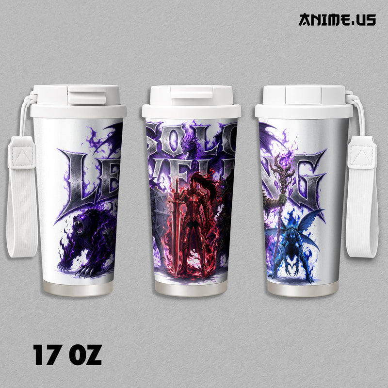 Solo Leveling Igris Beru Tank Kaisel Iron Tusk Shadow Army Anime Insulated Tumbler 17oz 24oz 30oz Stainless Steel Double Wall Vacuum Travel Mug Hot Cold Coffee Cup Gift for Fans