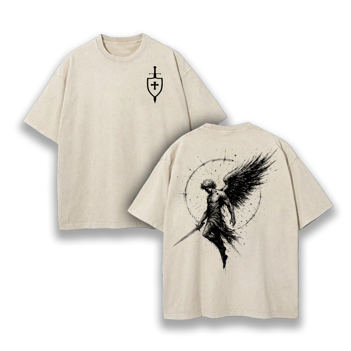 Sanctus Michael Archangelus Washed T-Shirt