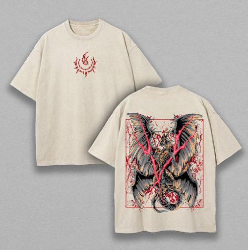 Lichdragon Fortissax Elden Ring Double Printed T Shirt Washed Oversize Unisex Cool Game Streetwear Graphics Tee Design Shirt Game Merch Urban Outfit Summer Fashion Clothes Top