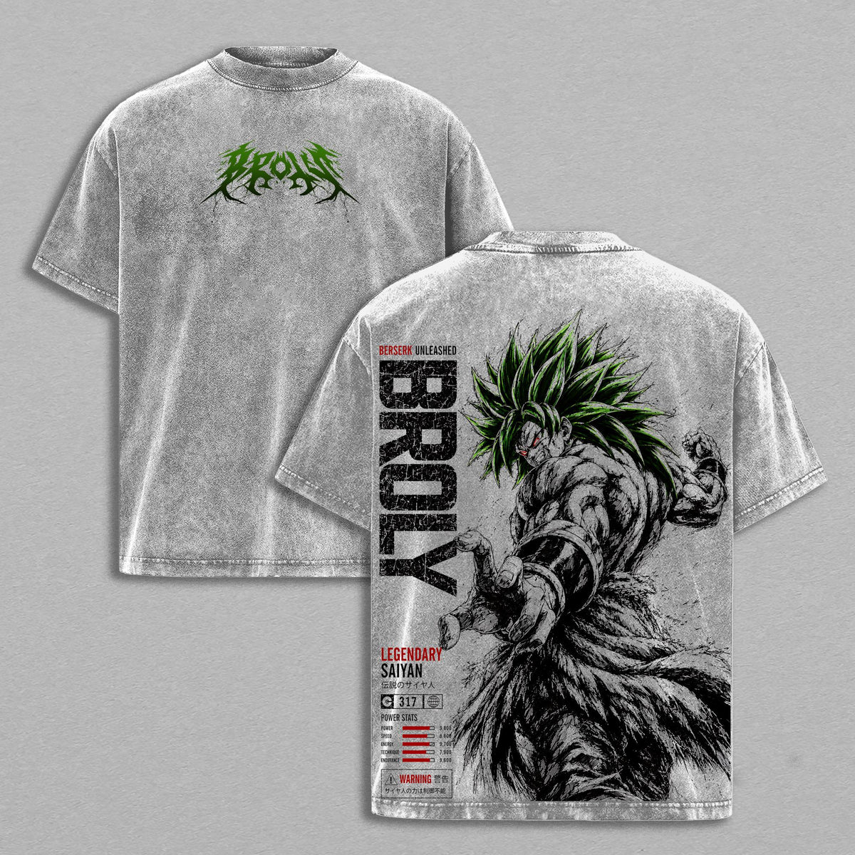 Broly DBZ Washed Tee – SuperSaiyan Berserker Anime Graphic Double Printed T-Shirt Menswear Heavy Cotton Unisex Oversize Streetwear Vintage Battle Beast Edition