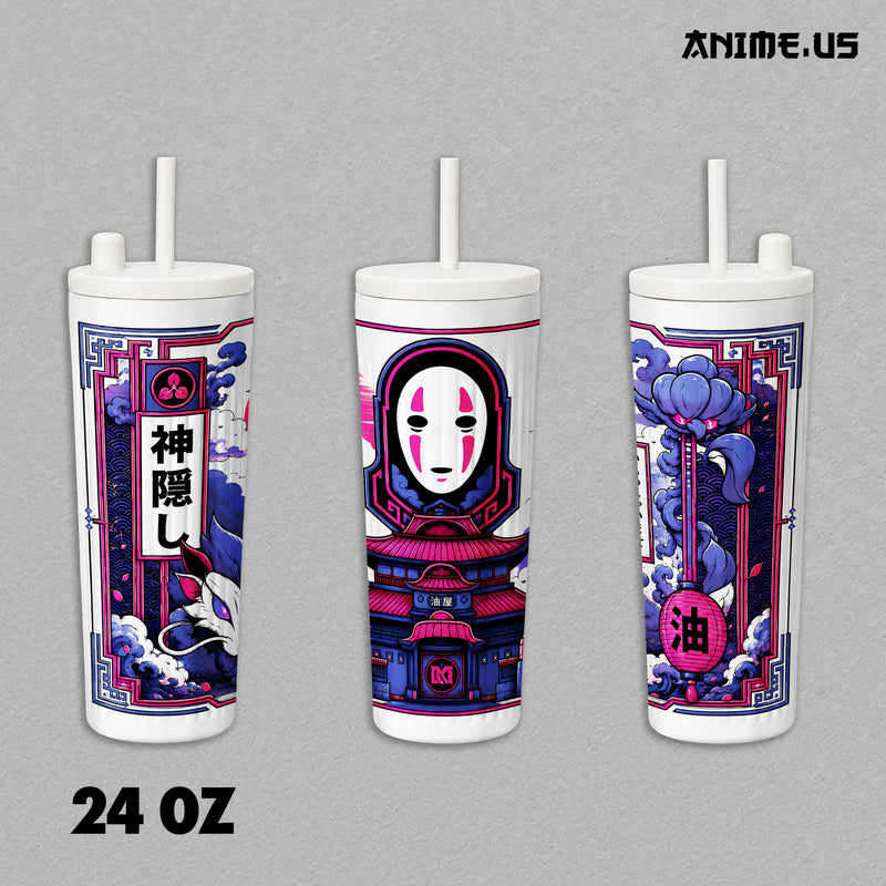 Insulated Tumbler No Face Kaonashi Spirited Away Anime Vacuum Insulated Stainless Steel 17oz 24oz 30oz Travel Coffee Mug Double Wall Thermal Drink Cup Hot Cold Beverage Anime Gift for Fans