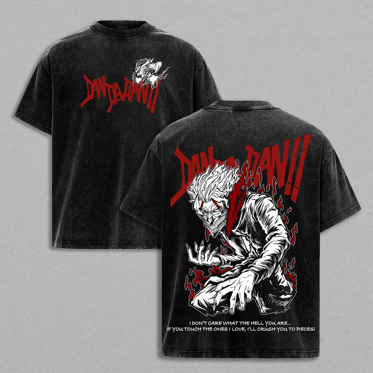 Okarun Dandadan Double Sided Washed T-Shirt, Oversized Vintage Anime Tee, Manga Inspired Streetwear, Unisex Graphic Shirt Apparel