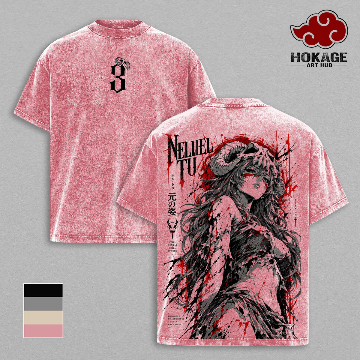 Nel Bleach T-Shirt, Espada No.3 Arrancar Anime Graphic Tee, Vintage Manga Shirt, Heavyweight Oversized Anime Streetwear