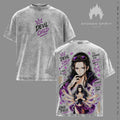 Nico Robin – One Piece Vintage Washed T-Shirt, Devil Child Anime Graphic Tee, Flower Bloom Dark Aesthetic Oversized Heavyweight Cotton Streetwear