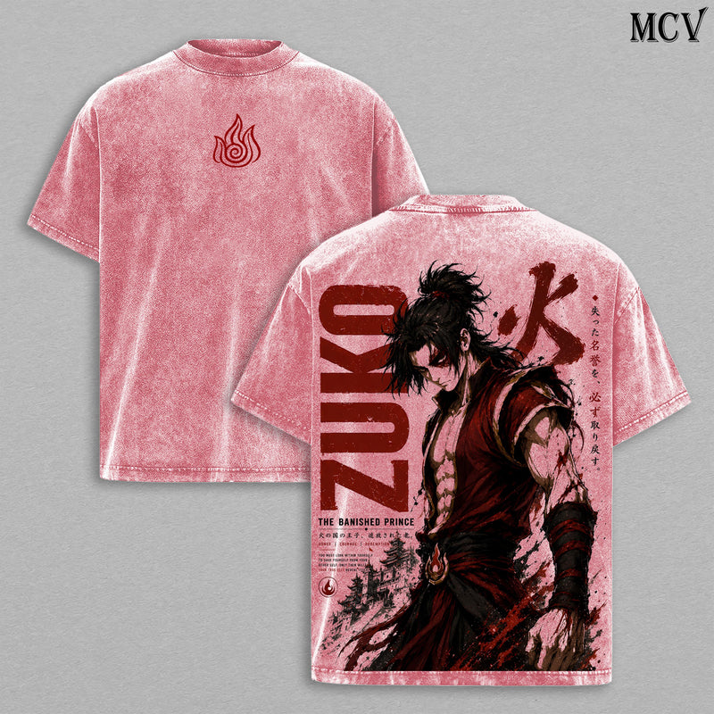 Zuko Avatar 2026 Tee – Zuko Avatar Aang: The Last Airbender Vintage Washed T-Shirt | Fire Lord | Fire Nation Warrior | Animated Graphic Tee | Heavy Cotton Unisex Oversized Streetwear Top