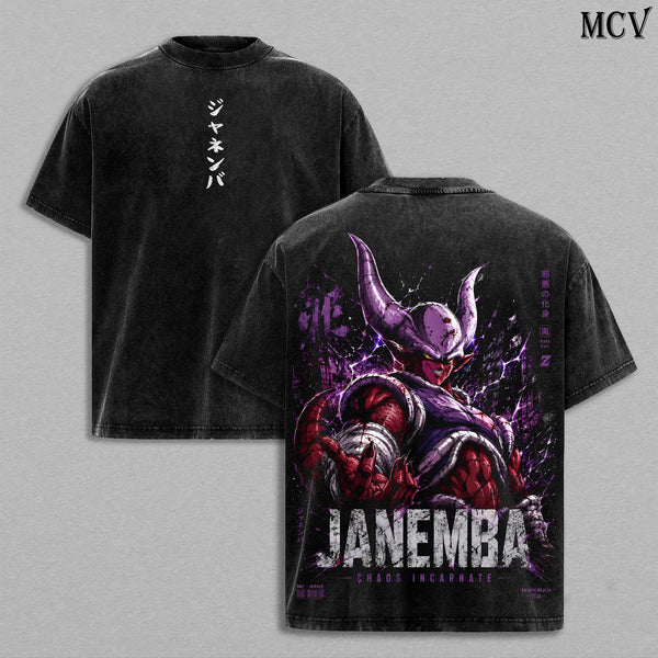Janemba DBZ Tee – Janemba Vintage Washed T-Shirt | Demon of Evil | Fusion Reborn | Anime Manga Graphic Tee | Heavy Cotton Unisex Oversized Streetwear Top