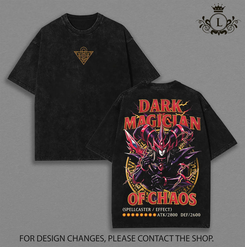 Dark Magician of Chaos | Anime Double Printed Washed Tee | Vintage Yu-Gi-Oh Graphic | Unisex Oversized Streetwear | Heavyweight Cotton T-Shirt | 90s Manga Aesthetic | Washed Hoodie & Sweatshirt Options | Retro Duel Monster Design