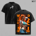 Nami Washed Tee – OnePiec Anime Manga Lightning Girl Graphic Double Printed T-Shirt, Menswear Heavy Cotton Unisex Oversize Vintage Streetwear