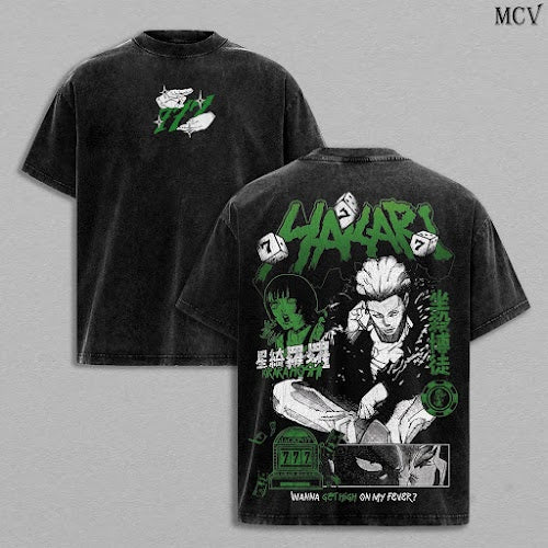 Hakari Kinji Tee Washed – Jujutsu Kaisen Vintage Washed Heavy Cotton Oversized Anime Manga T-Shirt & Hoodie, Double Printed Retro Unisex Streetwear Graphic Top, Private Pure Love Train Domain Expansion Edition, Culling Game Fighte