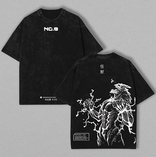 Kaiju No. 8 Tee | Oversized Washed Anime Shirt