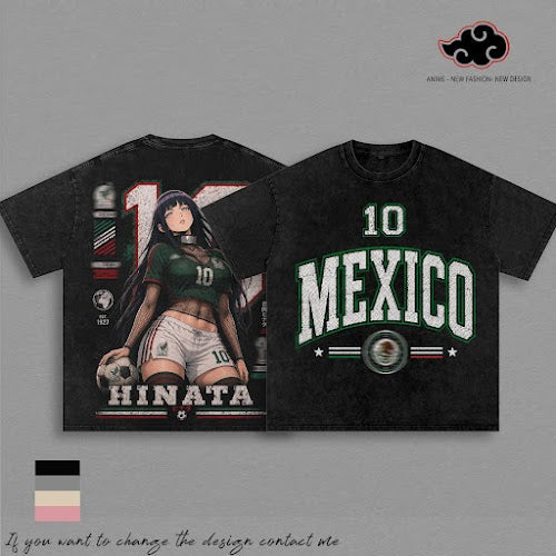 Mexico World Football Tour 2026 x Hinata Vintage Washed Anime Soccer T Shirt, Retro Futbol Graphic Tee, Oversized Heavyweight Cotton Streetwear, Football Fan Shirt, Sports Aesthetic Gift Merch Apparel