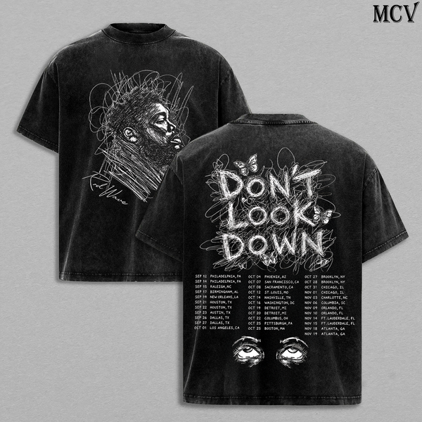 Rod Wave Don't Look Down Tour Vintage Washed T-Shirt, Hip Hop Rap Graphic Tee