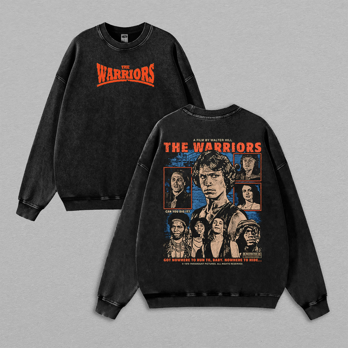 The Warriors 1979 Movie Washed Sweatshirt, Can You Dig It Graphic, Oversized Retro Gang Streetwear