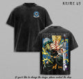 Future Trunks Golden Saiyan Warrior Capsule Corp DBZ Vintage Washed Anime Shirt Sword Warrior Graphic Oversized Tee