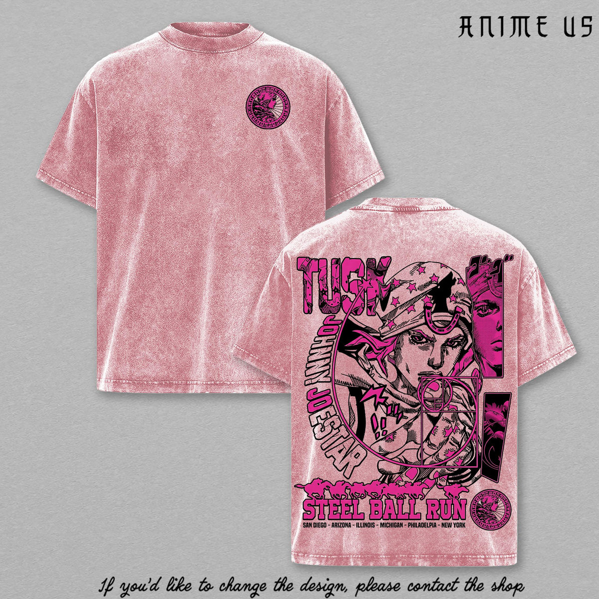 Johnny Joestar – JoJo’s Bizarre Adventure Steel Ball Run Vintage Washed T Shirt | Heavy Cotton Anime Streetwear Tee | Joestar Graphic Back | Manga Aesthetic Shirt Gift for JoJo Fans