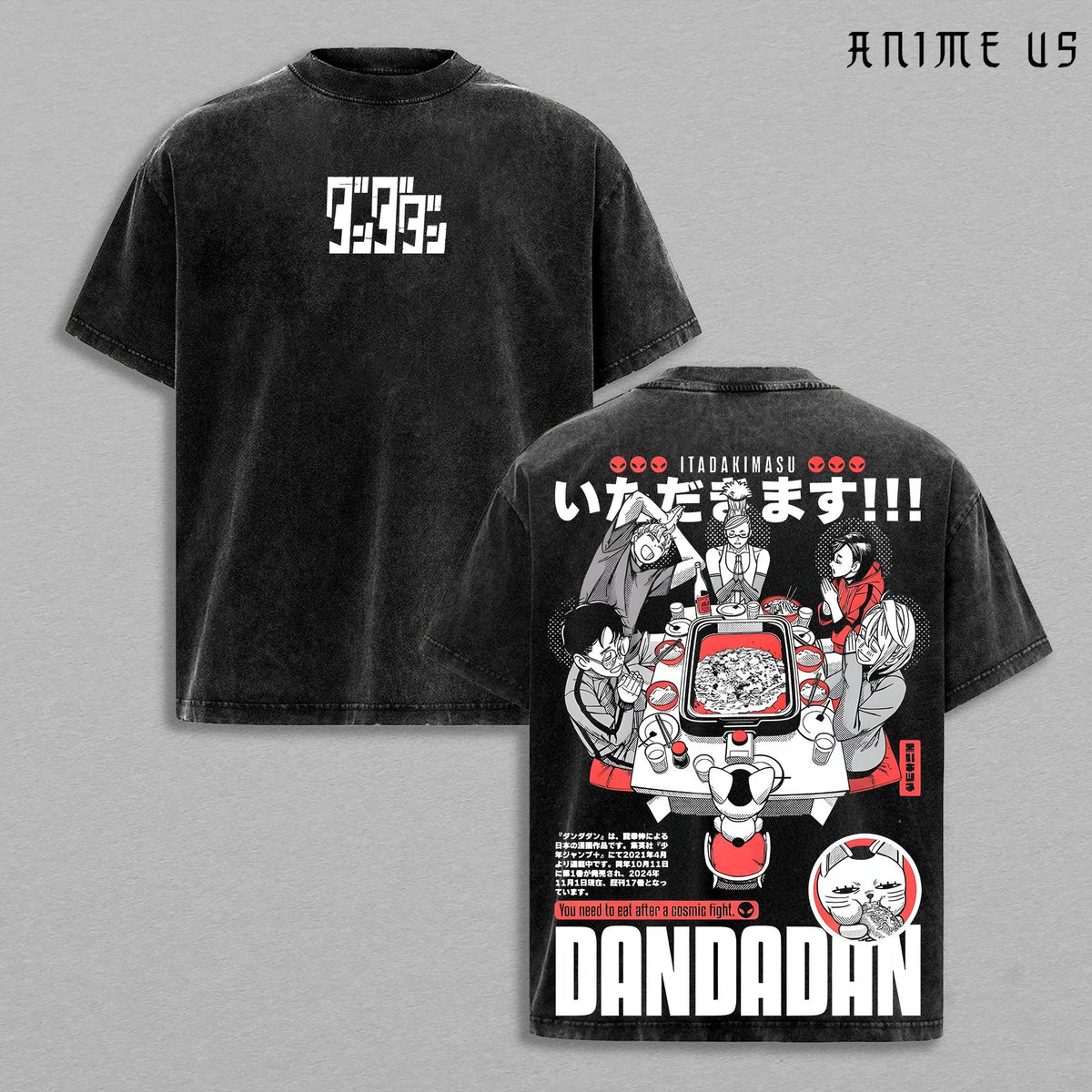 Momo Ayase - Okarun (Ken Takakura) - Seiko Ayase - Turbo Granny -  Aira Shiratori - Jiji x Dandadan Anime Manga Oversize Streetwear, Japanese Comic Shirt, Unisex Cotton Top Gift for Anime Fans