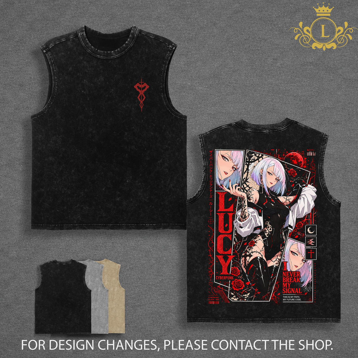 Limited Lucy Cyberpunk Edgerunners Anime Girl Vintage Washed Oversized Graphic Tee Heavyweight Cotton Streetwear Shirt