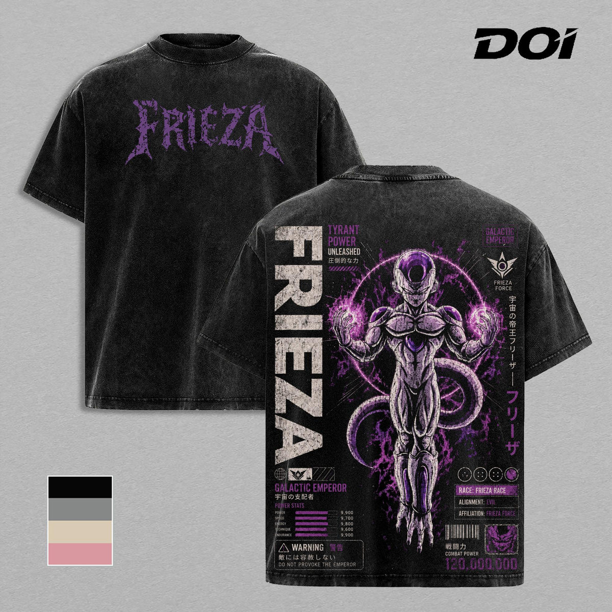 Frieza DBZ T-Shirt, Galactic Emperor DBZ Graphic Tee, Tyrant Power Back Print Vintage 90s Anime Shirt, Graphic Tees Men, Trendy Tshirts, Men's T Shirts, DBZ Streetwear, Unisex Cotton Distressed Tee, Merch For Men