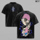 Akaza vs Koyuki Oversized Washed T-Shirt – Demon Slayer Kimetsu no Yaiba Vintage Heavy Cotton Unisex Tee Anime Manga Streetwear Retro Graphic Top Otaku Merch Gift for Fans MCV
