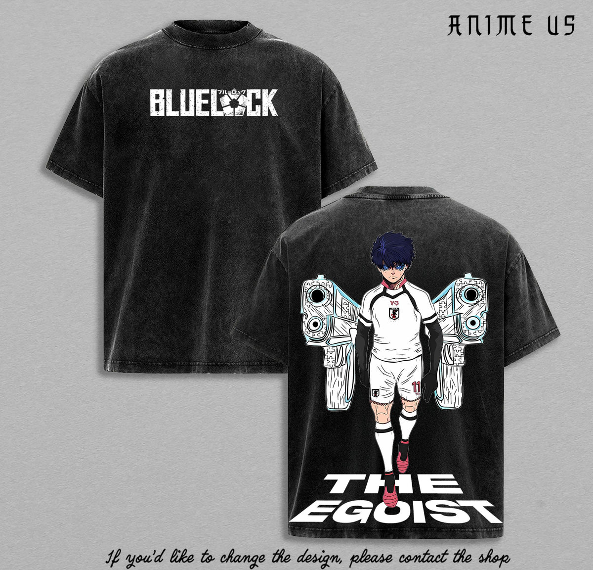 Blue Lock Isagi Yoichi Egoist Shirt | Soccer Anime Graphic Tee | Striker Awakening Art | Washed Vintage Streetwear Oversized Tee for Anime Fans