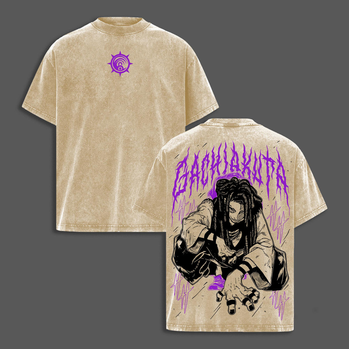 Jabber “Scavenger Fury” Vintage Washed Oversized T-Shirt, Gachiakuta Retro Grunge Graphic Tee, Distressed Heavy Cotton Streetwear Unisex