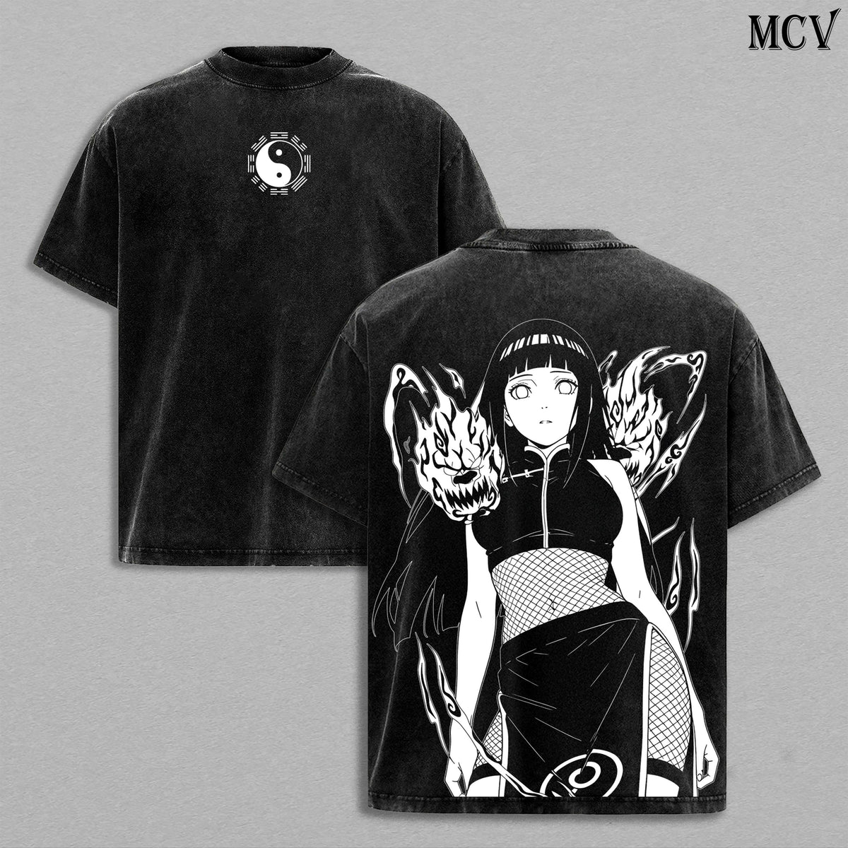 Hinata Hyuga - Naruto Anime Double Printed Vintage Washed Tee Tanktop Unisex Anime Manga Washed Cotton T-shirt Gift For Anime Fan graphic 90s Top, Byakugan Princess | Hyuga Clan | Gentle Fist Anime Manga