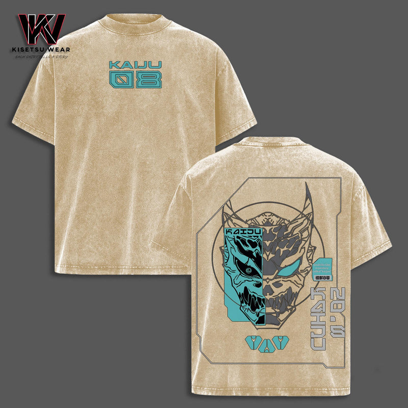 Kaiju No. 8 T-Shirt Kafka Hibino Kaiju Form Anime Graphic Tee Oversized Acid Washed Soft Cotton Shirt Anime Streetwear Casual Menswear Unisex Summer Clothing Gift for Anime Fans