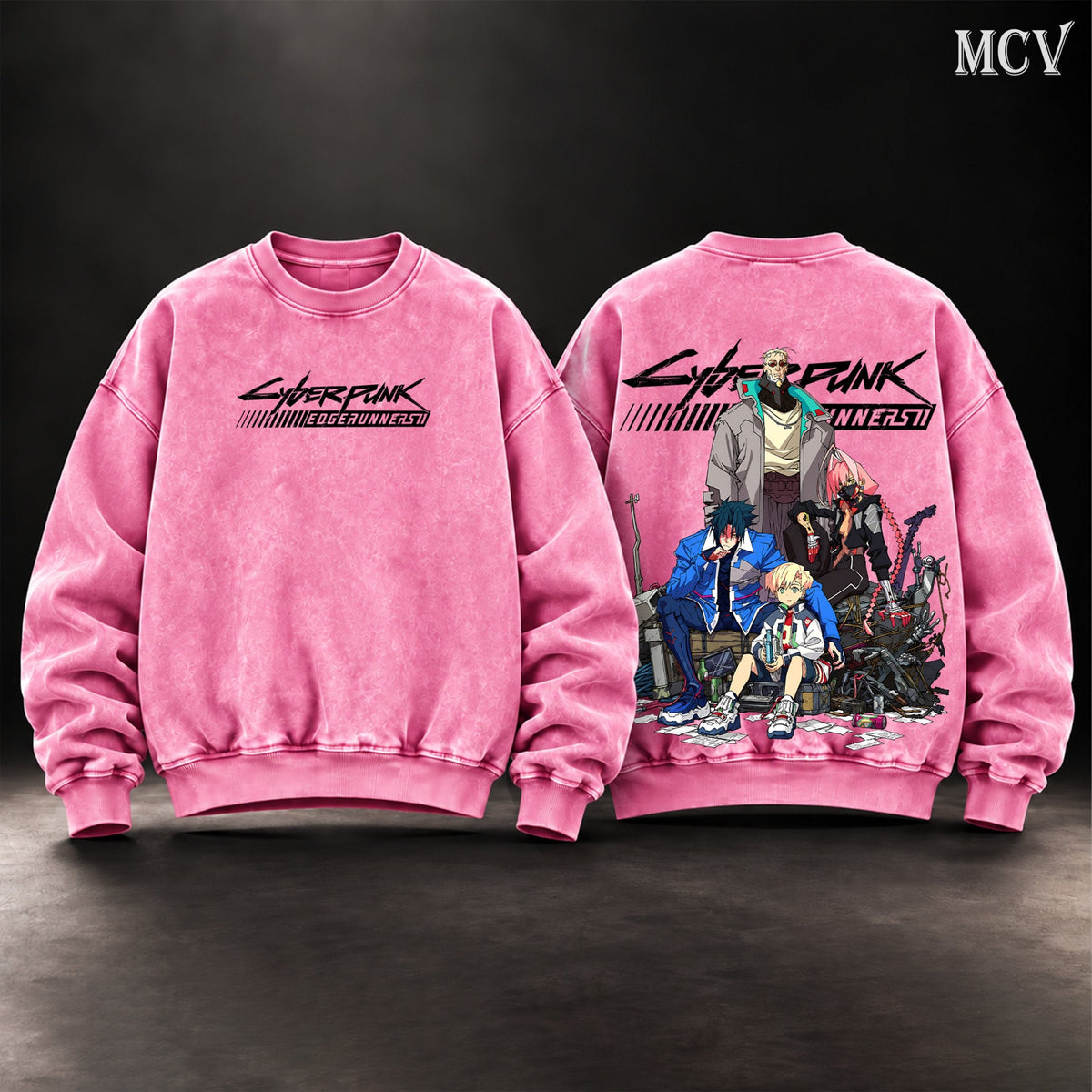 Cyberpunk Edgerunners 2 washed sweatshirt - Pink