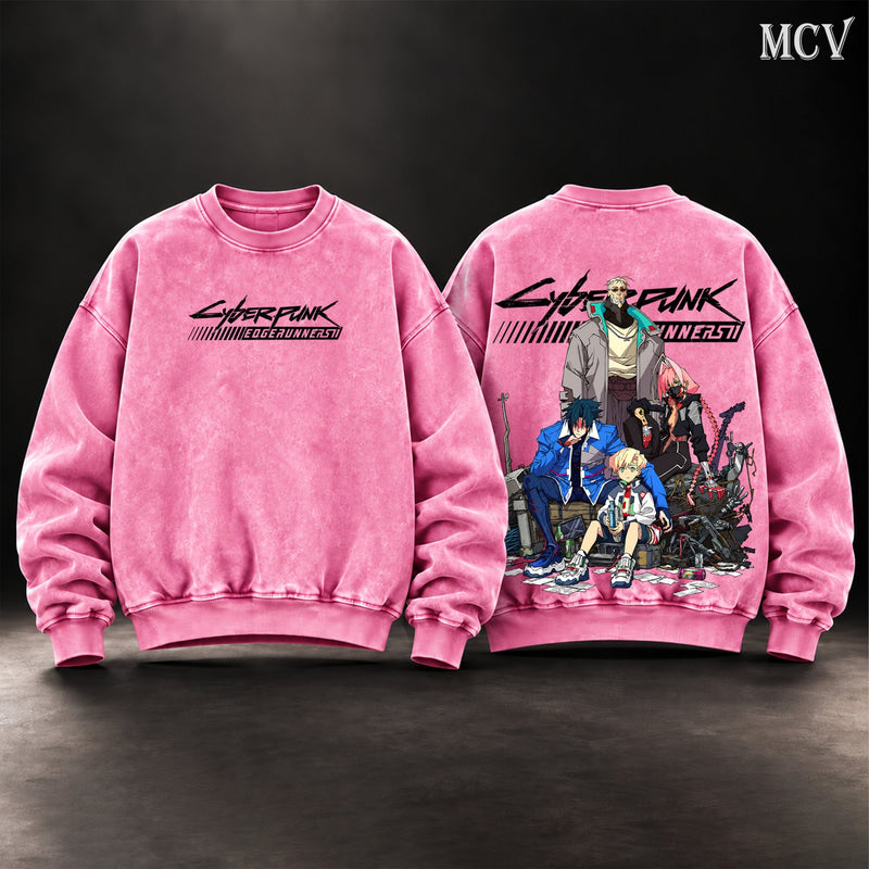 Cyberpunk Edgerunners 2 washed sweatshirt - Pink