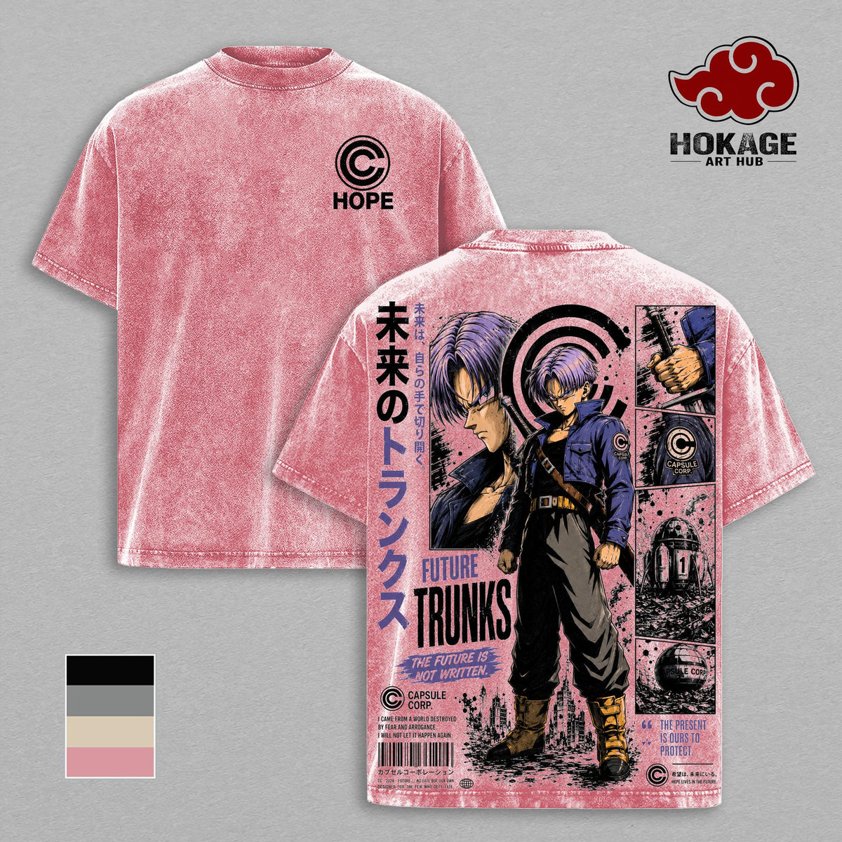 Trunks DBZ T-Shirt, Future Trunks Capsule Corp Graphic Tee, Back Print Vintage 90s Anime Shirt, Graphic Tees Men, Trendy Tshirts, Men's T Shirts, DBZ Streetwear, Unisex Cotton Distressed Tee, Merch For Men, Men Fashion Graphic Tee