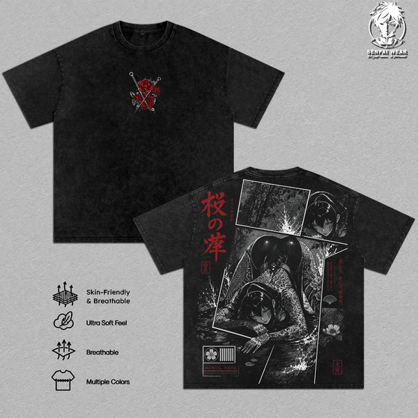 Yor Forger - Spy x Family Graphic Tee Vintage Washed Shirt Unisex Streetwear Anime Merch Thorn Princess Tee Assassin T-Shirt Gift for Anime Fans