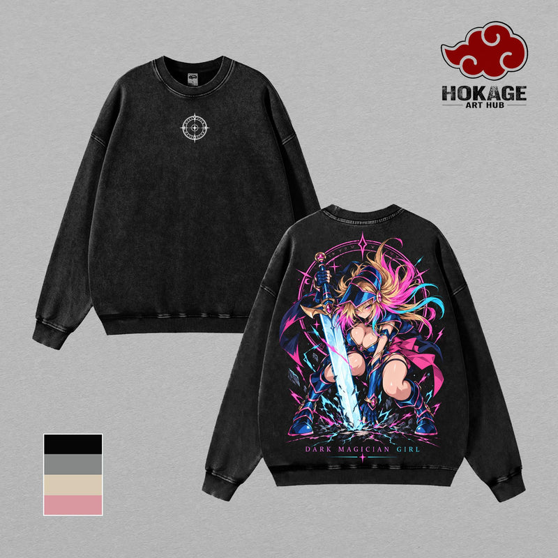 Dark Magician Girl Yu-Gi-Oh T-Shirt, Hoodie, Sweatshirt & Tank Top, Anime Graphic Tee, Vintage Washed Heavy Cotton Unisex Oversized Manga Streetwear